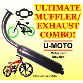 U-MOTO POWER 2-STROKE 66CC/80CC MOTORIZED BICYCLE KIT EXHAUST/MUFFLER FOR BIKES