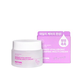 PRETTYSKIN Plumping Facial Multi Cream with Hyaluronic Acid, Lightweight Hydration and Glow, 100ml (Berries, 3.38 fl oz)