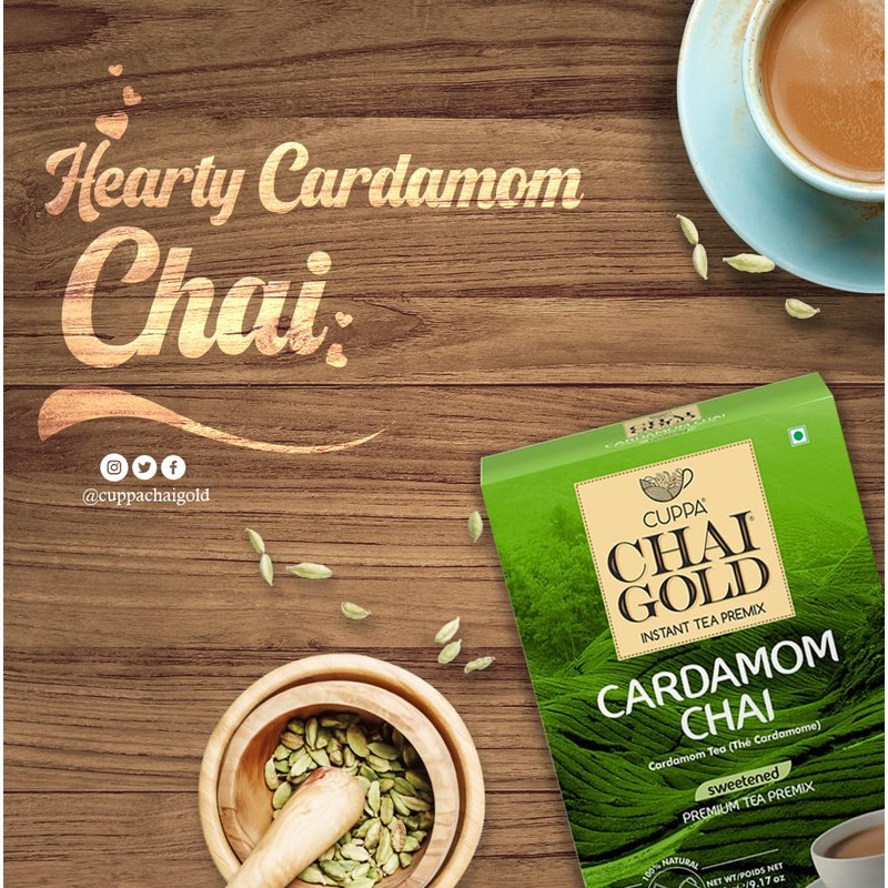 Cuppa Chai Gold Cardamom Chai | Sweetened Version | Pack