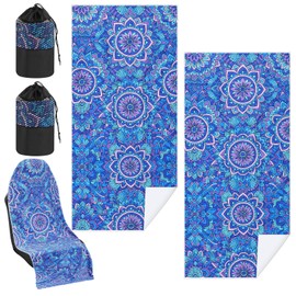 Hahafelt 2 Pack Car Seat Towel Covers with Storage Bag Seat Post Workout Sweat Washable Cover Non Slip for Car Towel for Dog Pet Workout Outdoor Sport Activities(Mandala)