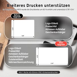 Phomemo M220 Bluetooth Label Printer, Portable Label Device, Bluetooth Thermal Label Printer for Barcode, Retail, Small Business, with Phones & PC System, White