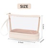 Ethereal Clear Makeup Bag, Cream Small Cosmetic Bag Travel Makeup