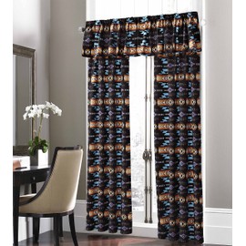 Nu Trendz Signature Southwest Design (Navajo Print) Black 5 Piece Curtain Set, Design #16112
