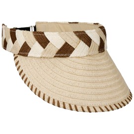 Lipodo Tricolour Women's Visor Sun Visor Straw Visor Women - Metal Buckle with Visor Spring Summer, Natural brown