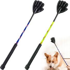 GSNYSAN 2 Pack Dog Training Stick Pole 17", Puppy Training Tools Whip with Anti-Slip Handle, Outdoor and Indoor Exercise Interactive Dog Pole for Small Medium Dogs (Green+Blue)