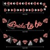 Cerolopy 3 Pieces Rose Gold Bride To Be Banner Glitter