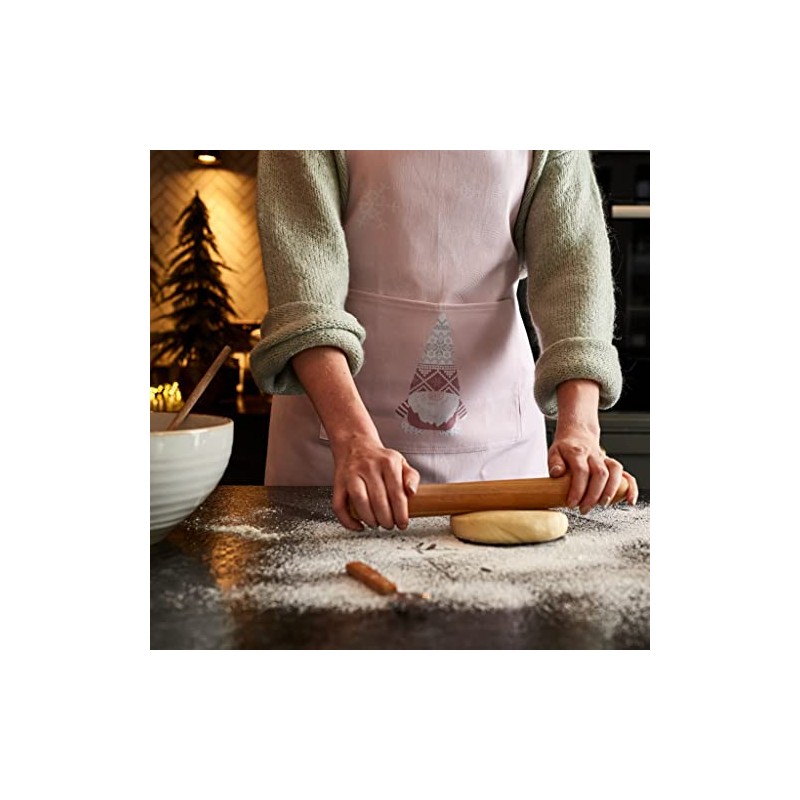 Ulster Weavers 100% Cotton Apron - Christmas Gnome (Pink, Adult),