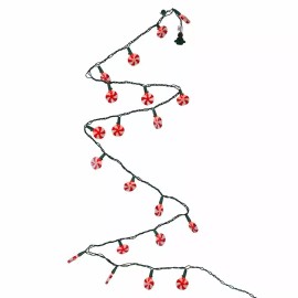 KURT ADLER RED LED PEPPERMINT SWIRL CANDY 20 LIGHT SET CHRISTMAS LIGHTS UL0147