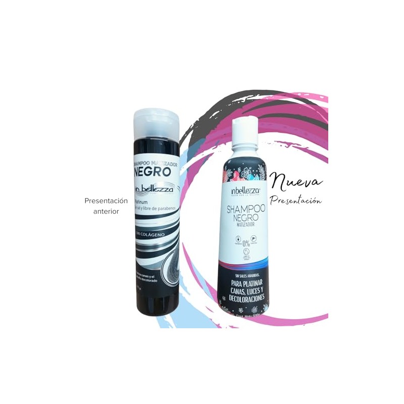 Shampoo Matizador Negro Mantener Platinado O Beige Canas