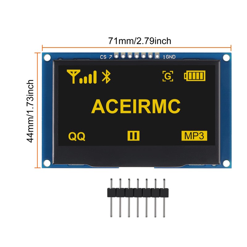ACEIRMC 2.4" 128x64 OLED LCD Display Module SSD1309 7 Pin