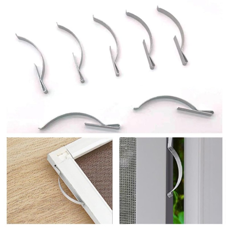 CAASFOOY Window Screen Clips, 50 Pcs Window Screen Tension Spring,