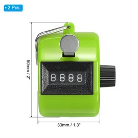 PATIKIL Clicker Counter, 2 Pack Handheld Tally Counter Mechanical 4-Digit Number Click Pitch Counter for Coaching Knitting, Golf, Lap, Fishing, Green