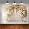 AIBIIN 7x5ft Boho Beige Flower Arch Backdrop for Birthday Wedding