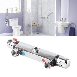 Garosa Thermostatic Faucet Wall Mounted Thermostatic Shower Valve Constant Temperature Hot Cold Water Mixer Valve for Bathroom RV Clawfoot Tub(Nozzle up)