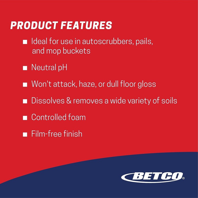 Betco 1380500 pH7 Floor Cleaner, Lemon Scent, 5 Gal.
