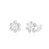 QUKE Women's Snowflake Shape Clip On Earrings Cubic Zirconia Crystal