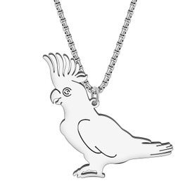 DALANE Stainless Steel Macaw Parrot Necklace 18K Gold-Plated Cockatoo Pendant Birds Animals Jewellery Gifts for Women Girls, Stainless Steel, No Gemstone