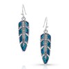 Montana Silversmiths Womens Montana Silversmith Hawk Feather Opal Earrings Silver/Opal