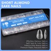 Gel x Nail Kit, Short Almond Fake Nails Gel Nail