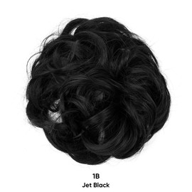 Donut Hair Circle Wig Bride Hair Bun Extensions Messy Wavy hair Synthetic Hair Pieces for Women 4 Colors (35 Gram) (1B)