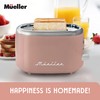 MUELLER HOME Retro Toaster 2 Slice, 7 Browning Levels, 3