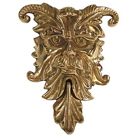 Gothic Rams Head Door Knocker Cast Brass (Brass)