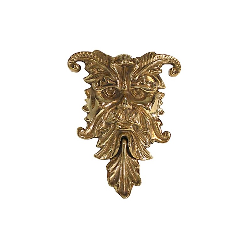 Gothic Rams Head Door Knocker Cast Brass (Brass)