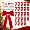 Red Velvet Christmas Tree Bows, 24 Pack, 5.1 x 10.2