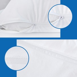 King Pillow Protector, Zippered Pillow Covers 4 Pack, 20" x 36" Soft & Breathable Pillow Encasement White