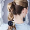 FXQHAN 5PCS Korean Fashion Pearl Hair Rope Rose Flower Hair