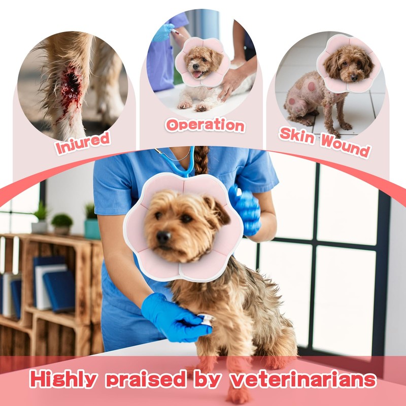 Soft Small Dog Cone Collar Alternative, Adjustable Protective Dog Head