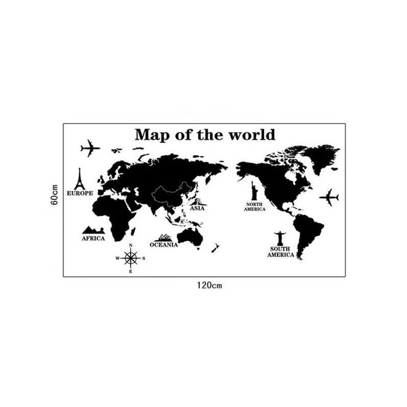 DaraBaby Mapa Mundial Decorativo De Vinil Para Living Y Habitaciones