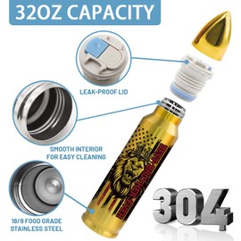 Goiicoln Best Brother Ever Gift Bullet Tumbler 32oz, Gifts for Brother from Sister, Birthday Gifts for Father Brother, Coffee Vacuum Cup Drinking Tumble with Lid, Coworker Gift, Gold