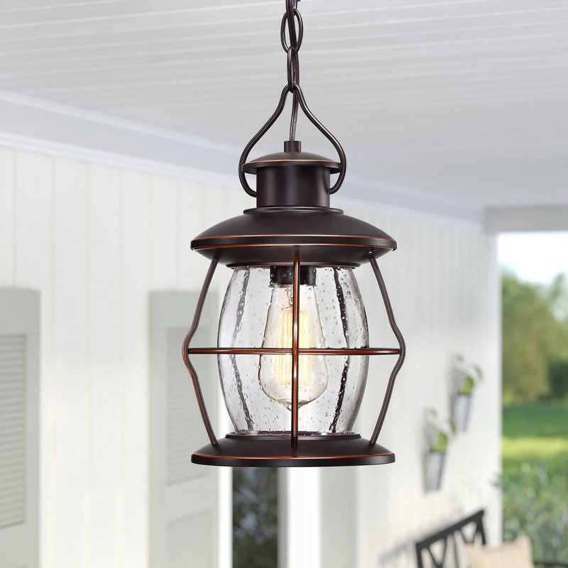 MrSconce Outdoor Pendant Light, Farmhouse Exterior Hanging Light Fixture with