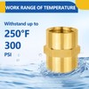 5-PACK GUOFIS Brass Pipe Fittings Coupling,1/2" NPT Female to 1/2"