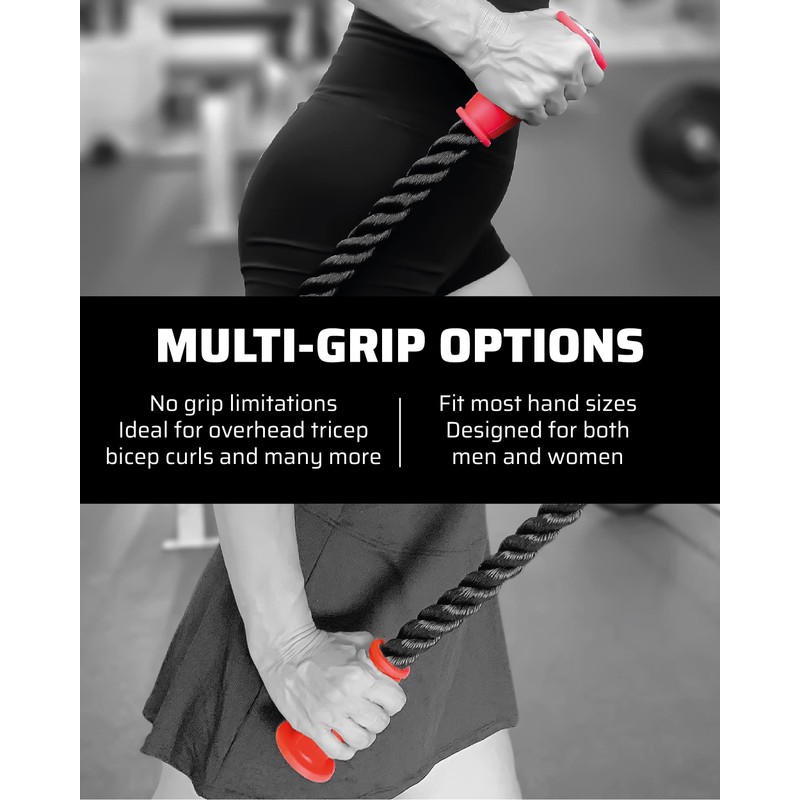 THEFITGUY 2 Ergonomic Single Grip Tricep Rope Cable Attachments, Comfort