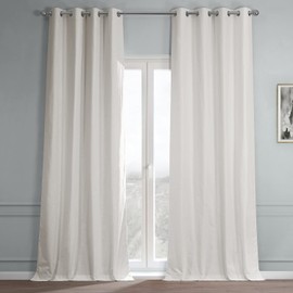 HPD HALF PRICE DRAPES Grommet Cotton Blackout Curtains for Bedroom, Living Room 50 X 84 Solid Thermal Insulated Window Treatment Curtain (1 Panel), DTCC-BO20802-84-GR, Supreme Cream