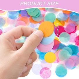 Azlanway Confetti Round, Pack of 6000 2.5 cm Confetti Colourful Multicoloured Round Tissue Confetti Colourful Paper for Birthday, Baby Shower, Graduation Party