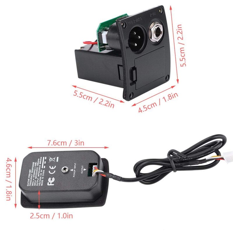 5 Band EQ Pre-Amp Equalizer Pickup Acoustic Guitar Preamplifier Tuner