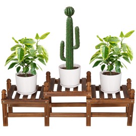 Jotboom Plant Stand Indoor,3 Tier Small Plant Stand Corner Plant Shelf for Indoor Plants Multiple,Wood Plant Bench for Windowsill Patio Balcony Garden (Free-Style Combination)…
