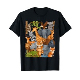 Zoo Animals Wildlife Safari Jungle Birthday Party Boys Girls T-Shirt