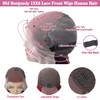 JTMMP 28 Inch 99J Burgundy Lace Front Wigs Human Hair