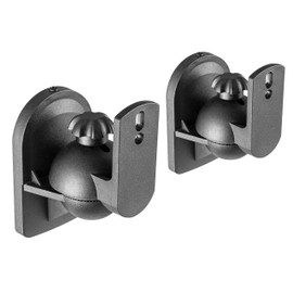 RICOO Speaker Wall Mount Bracket LH028 Tilt Swivel Small Universal Flexible Satellite Loudspeaker Holder Mounting Pair of 2 Black