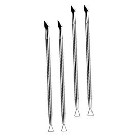 Outanaya 4pcs Stainless Steel Nail Cuticle Pusher Dual-ended Tools for Dead Skin Removal Nail Art for Home Salon Use Easy to Clean Carry