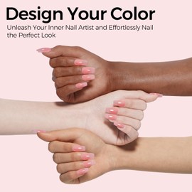 TOMICCA Jelly Pink Gel Nail Polish, Peach Pink Gel Polish, Light Nude Pink Nail Polish Quick Dry, UV Light Cure Translucent Pink Nail Polish Long Lasting Neutral Nail Art Manicure