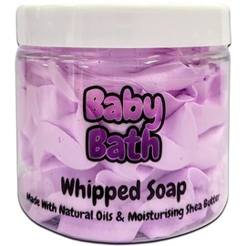 Baby Bath Whipped Soap Body Wash - 150g - Natural Oils and Butters - Calm & Relaxing Scent - Vegan Friendly - Puddle of Wax - Made in the UK