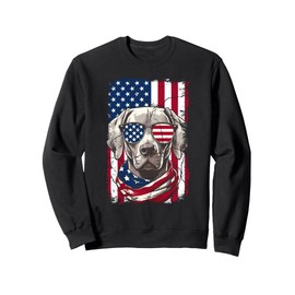 Vintage American Flag 4th Of July Independence Day Labrador Sweatshirt
