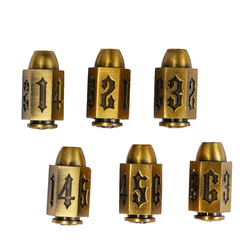 CRITALLIC Bullet Metal Dice Set 6 Pieces D6 Dices, Metal