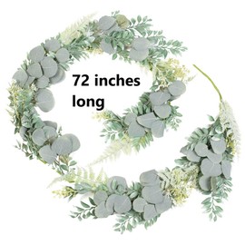 Factory Direct Craft Artificial Mixed Eucalyptus Berry Garland Year Round Fake Greenery Garland Home Decor for Table Arrangements, Fireplace Mantel and Centerpiece Displays (72 inches Long)