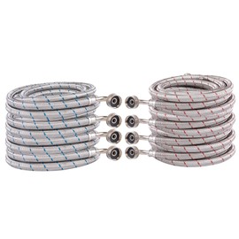 Hausen 144-Inch Stainless steel Washing machine connector 12 Feet - Elbow, Washing Machine Supply Line, 4-Pack